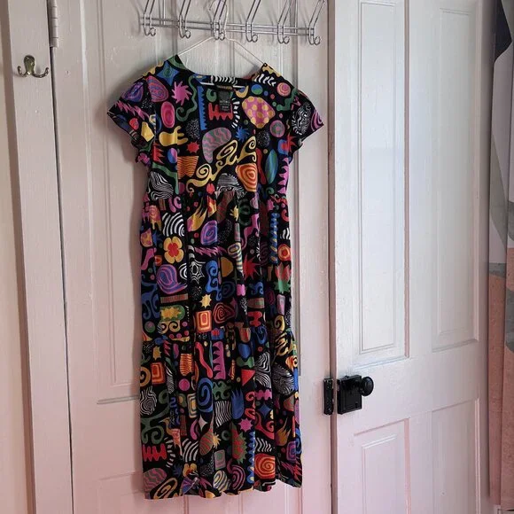 Nooworks Frida Dress in Party Mix size Medium GENTLY USED/LIKE NEW - Picture 4 of 5